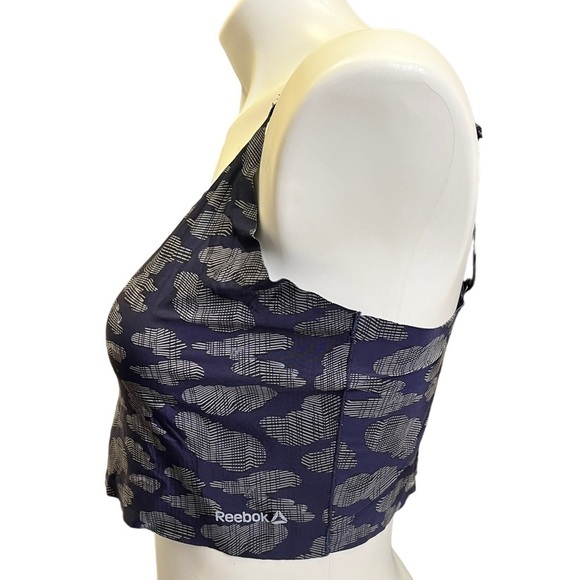 REEBOK Stay Put Bonded Bralette XL Blue Digital Camo Light Impact Sports Bra - Picture 3 of 9